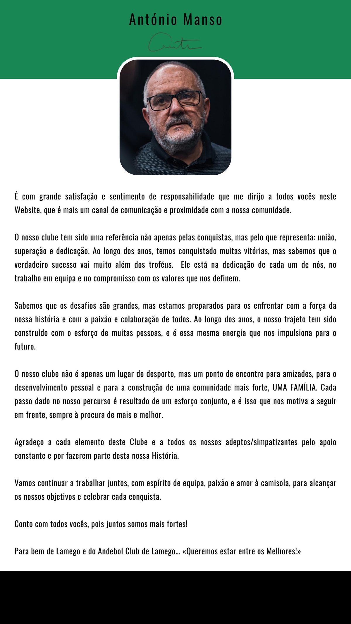 Mensagem do Presidente