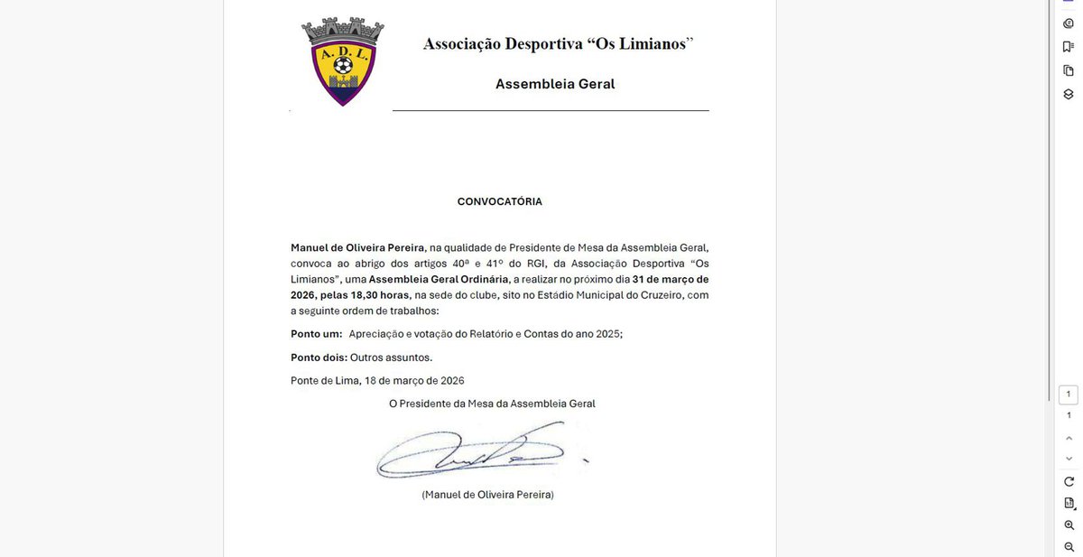 CONVOCATÓRIA ASSEMBLEIA GERAL