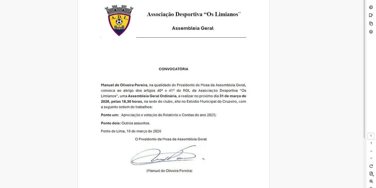 CONVOCATÓRIA ASSEMBLEIA GERAL