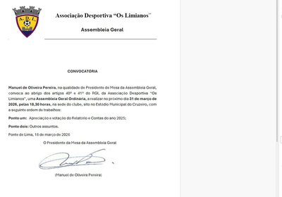 CONVOCATÓRIA ASSEMBLEIA GERAL