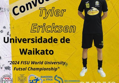 Tyler convocado para a Seleção Universitária, pela Universidade de Waikato, Hamilton, Nova Zelândia