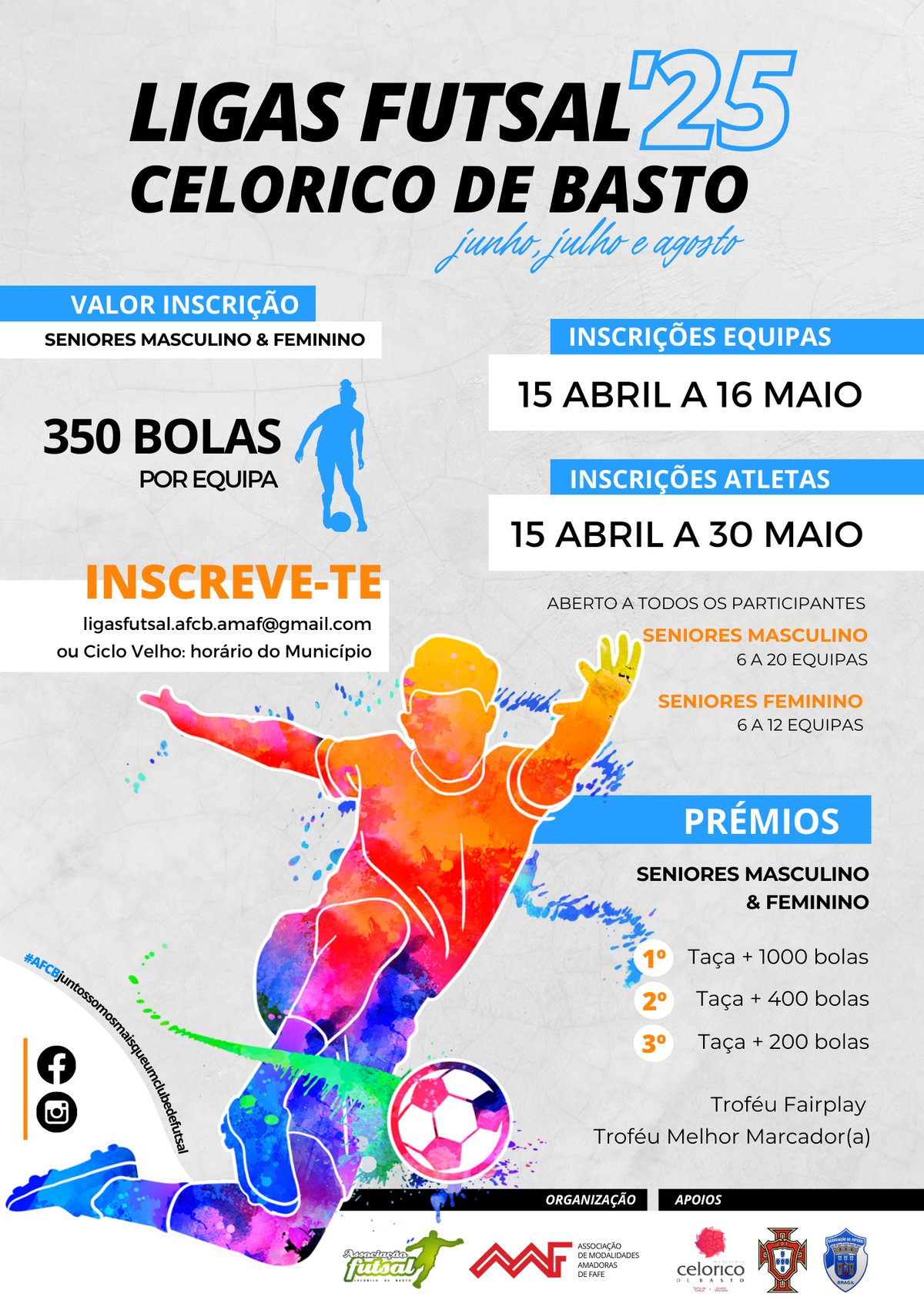 Inscrições Ligas Futsal Celorico de Basto '25