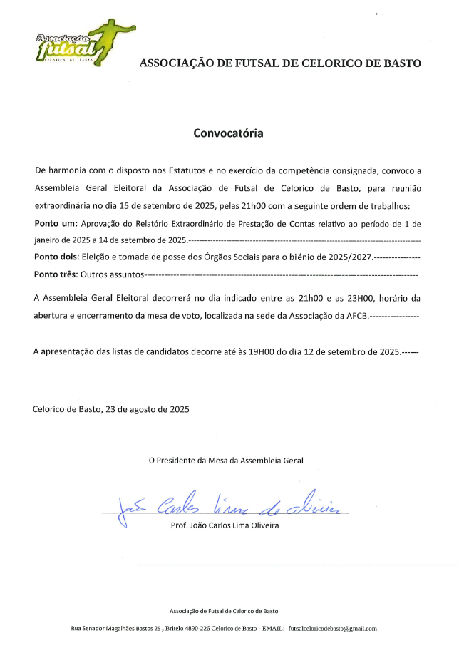 Eleições Orgãos Sociais