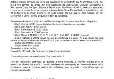 ASSEMBLEIA GERAL EXTRAORDINÁRIA