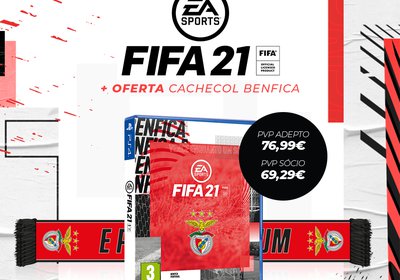 JOGO PS4 FIFA 21+ CACHECOL - EDIÇÃO BENFICA