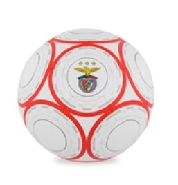 ​Bola Branca com Circulos Vermelhos e Riscas Cinza