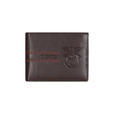 CARTEIRA PELE HOMEM CASTANHA COM LOGO BENFICA