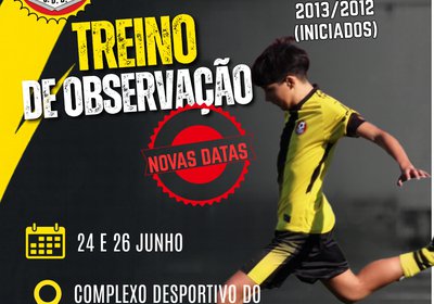 TREINOS DE OBSERVAÇÃO 2013/2012 - NOVAS DATAS