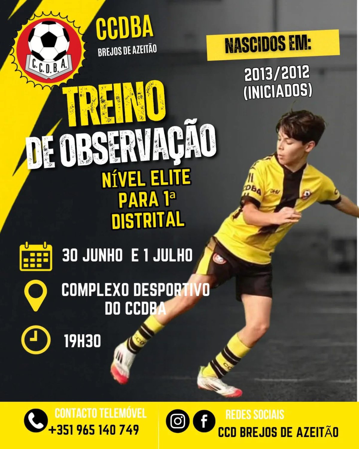 TREINOS OBSERVAÇÃO INICIADOS - 1.ª DISTRITAL