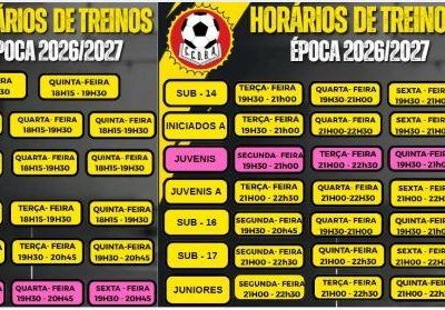 Mapa de Treinos - Época 2026 2027