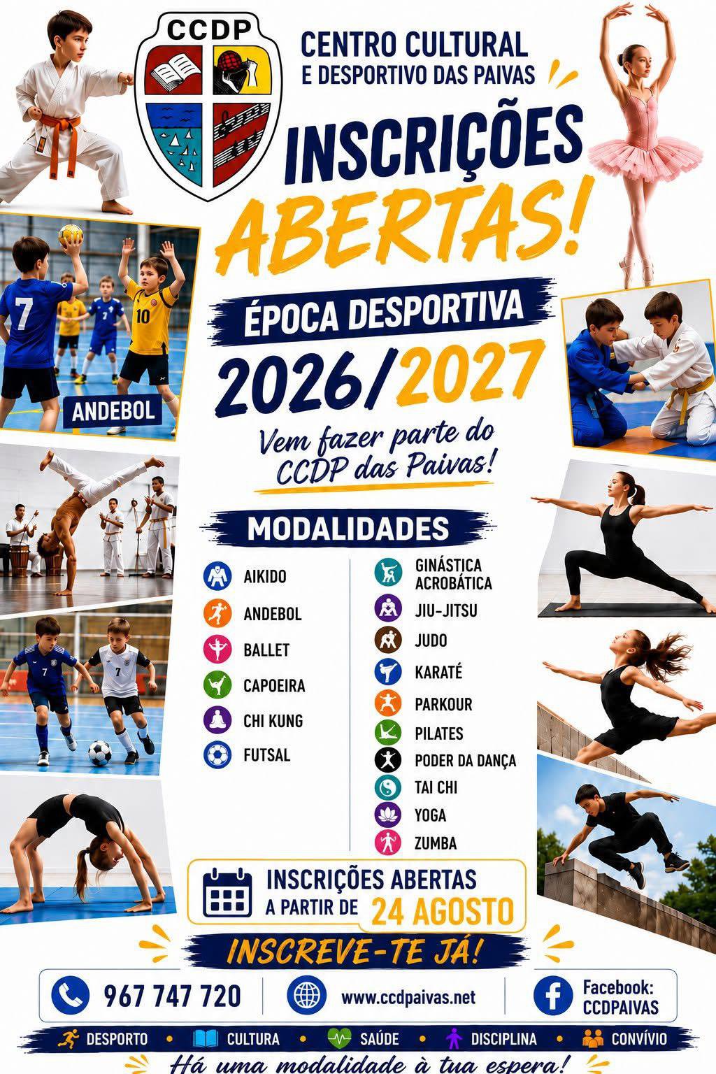 Inscrições Abertas a partir de 24 de Agosto