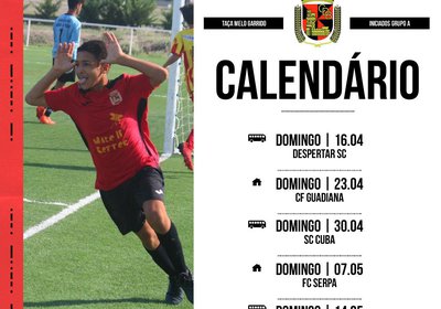 Calendário da Taça Melo Garrido – Iniciados – Grupo A