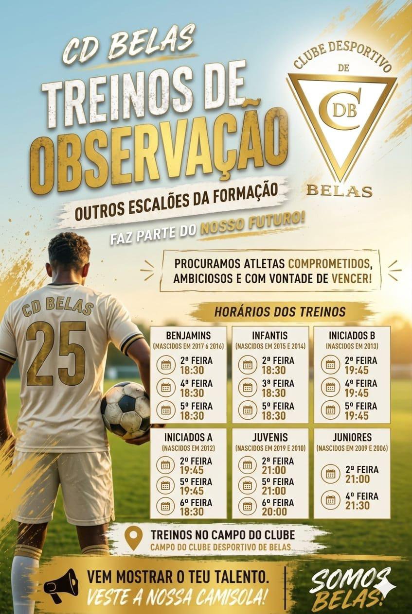 Treinos de Observação - Escalões de Formação