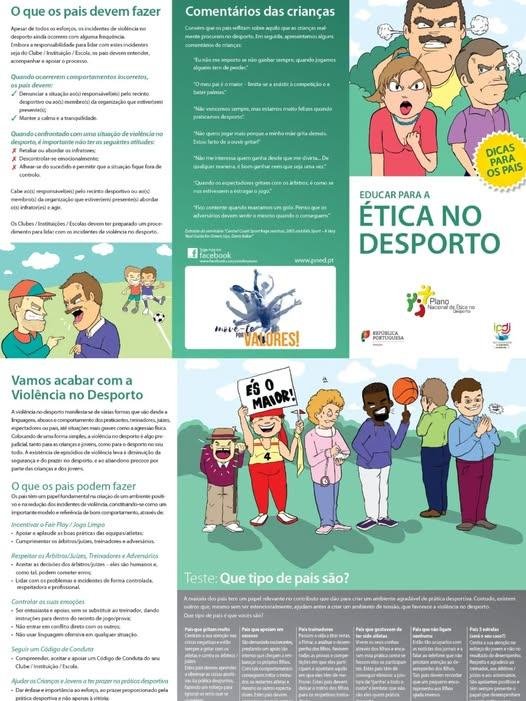 O Exemplo Começa na Bancada  Aplaude o jogo. Respeita quem joga.