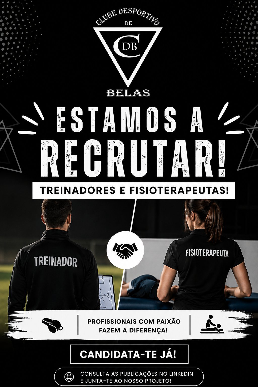 ⚠️ Estamos a Recrutar Treinadores e Fisioterapeutas! Candidata-te Já!