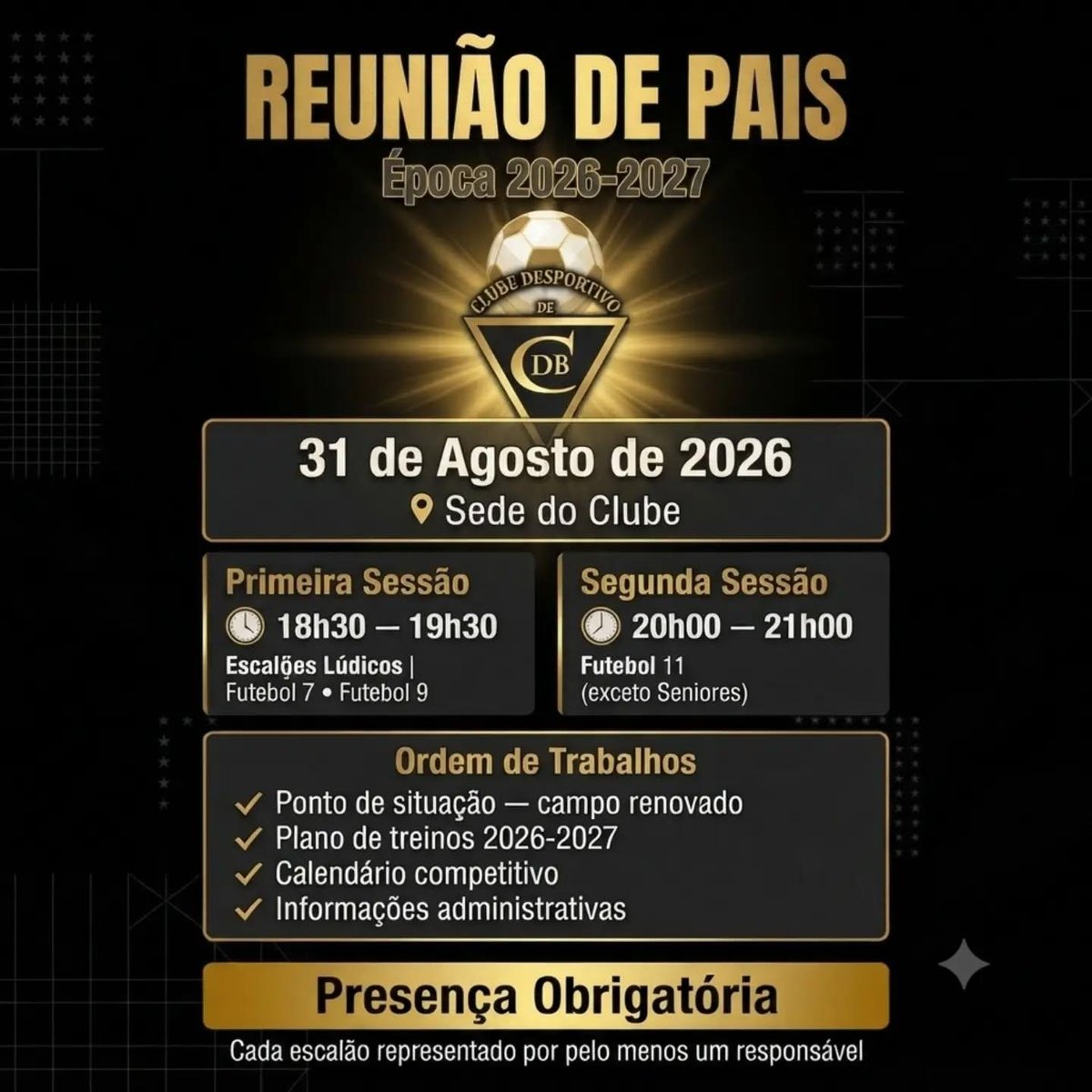 Reunião de Pais Marca Arranque da Época 2026/2027