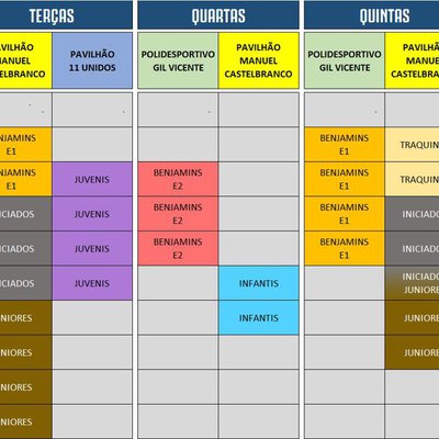 Horários Futsal 2024/2025