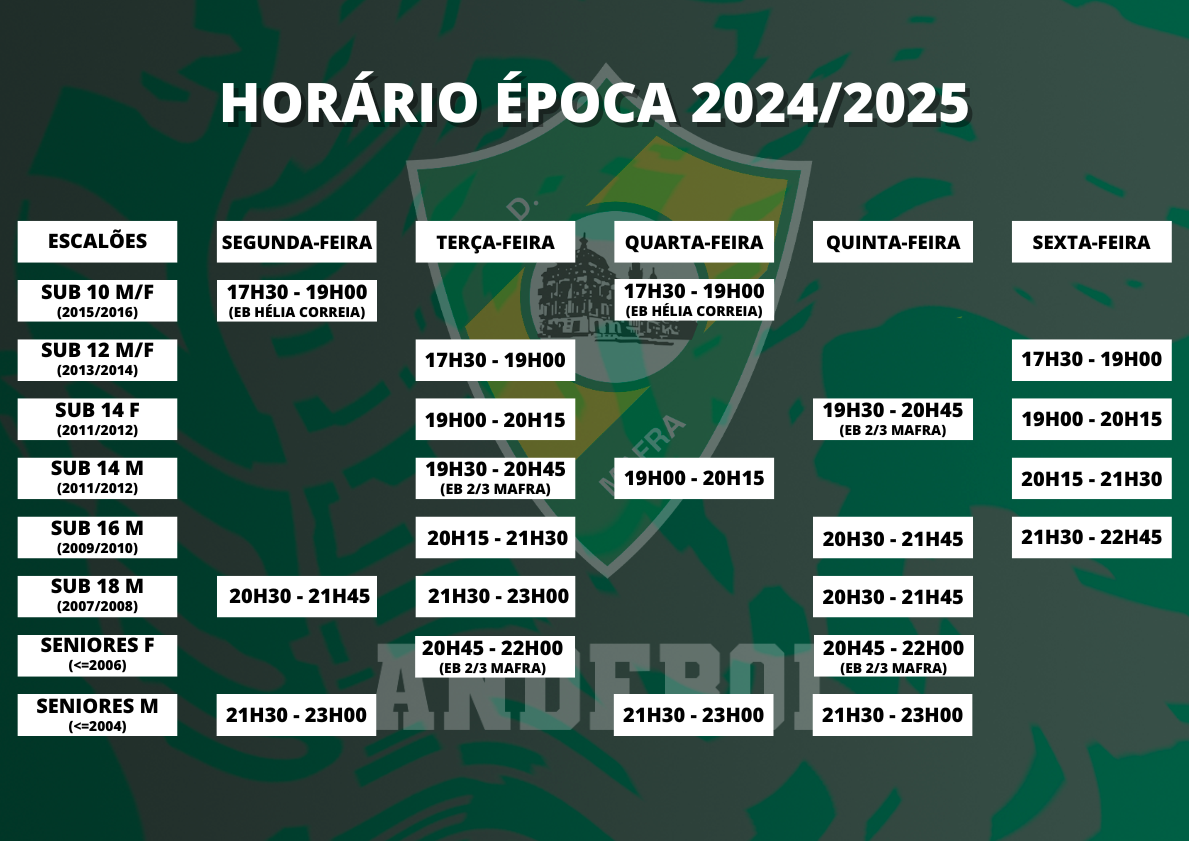 horários andebol