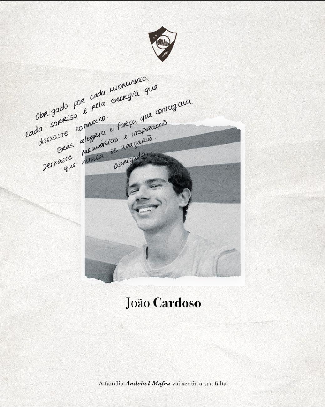 Nota de Pesar – João Cardoso (ex-atleta Andebol)