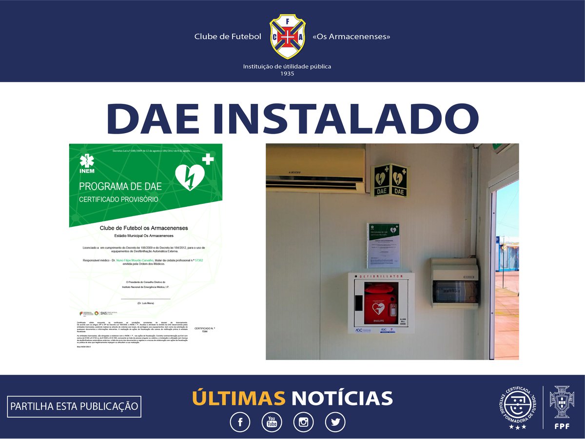 DAE instalado no Estádio Municipal