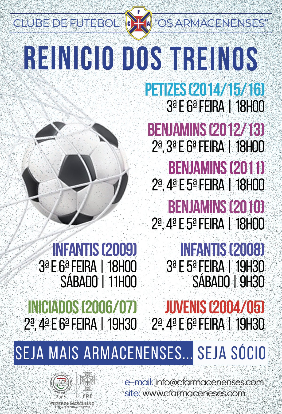 Reinicio dos Treinos Formação