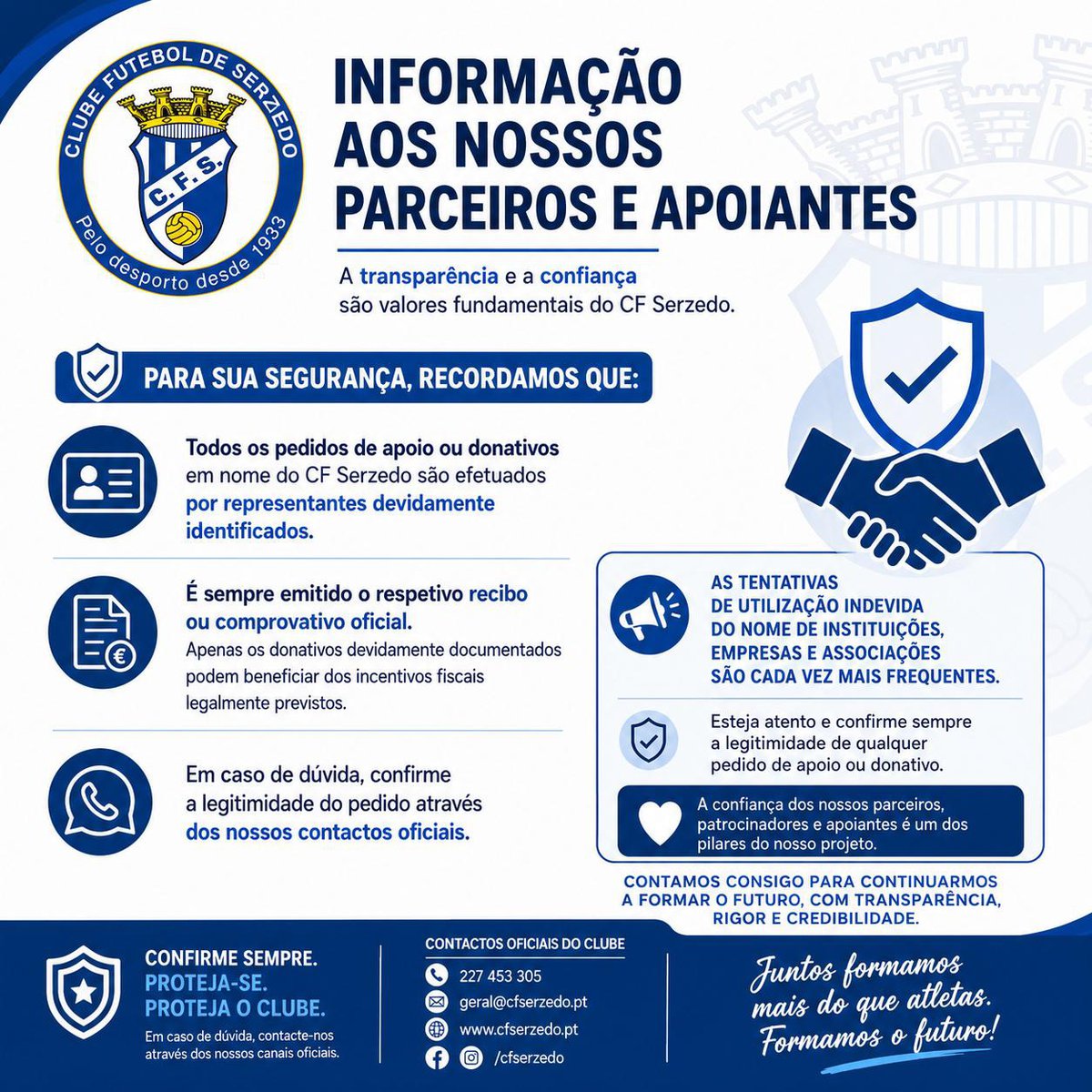 Informação Aos Nossos Parceiros e Apoiantes