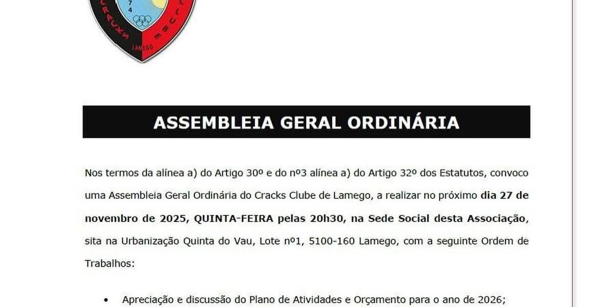 Assembleia Geral Ordinária.
