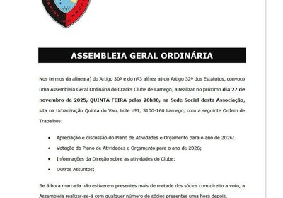 Assembleia Geral Ordinária.