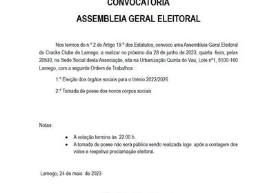 Convocatória Assembleia Geral Eleitoral.