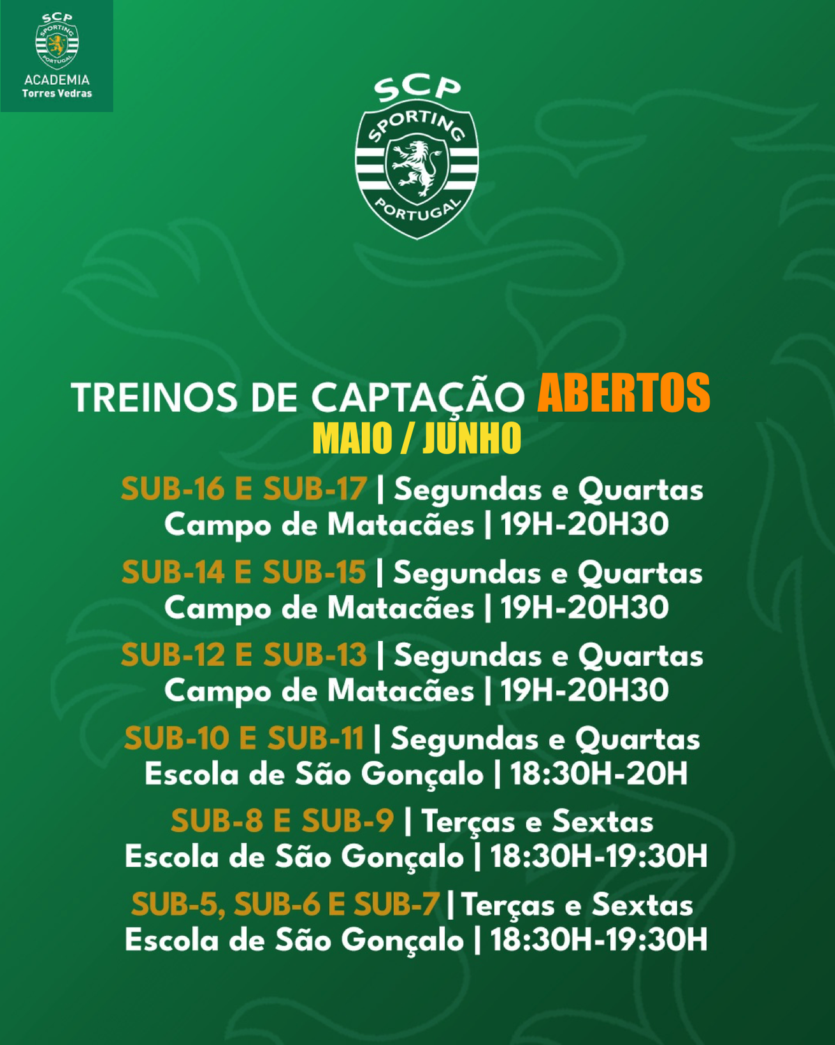 Captações Abertas Academia !