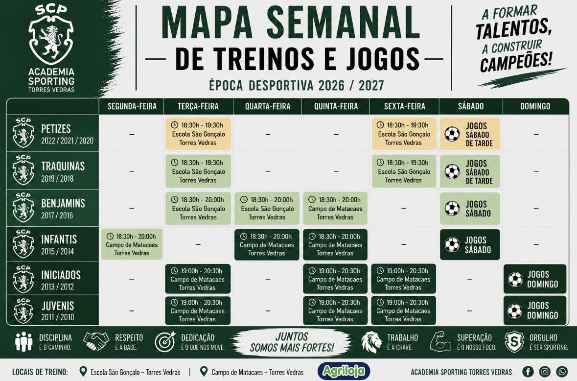 MAPA DE TREINOS E JOGOS - 26/27