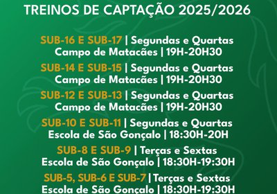 TREINOS DE CAPTAÇÕES ACADEMIA -  Época 25/26 ASTV!
