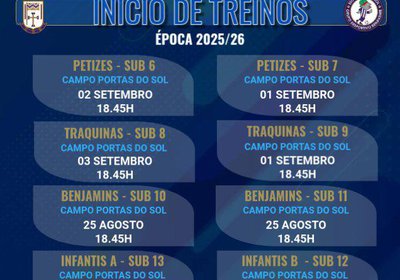 INÍCIO DE TREINOS 2025/2026