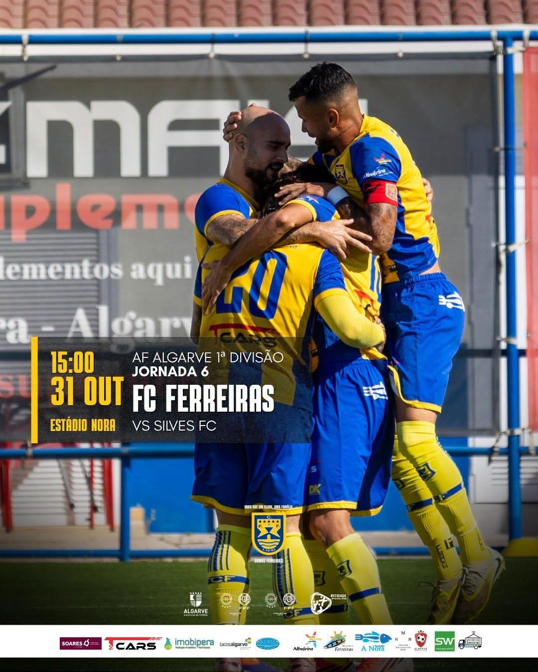 🏆 AF Algarve 1ª Divisão 📅 31 de Outubro | 15h00 🏟️ Estádio da Nora ⚔️ FC Ferreiras vs Silves FC