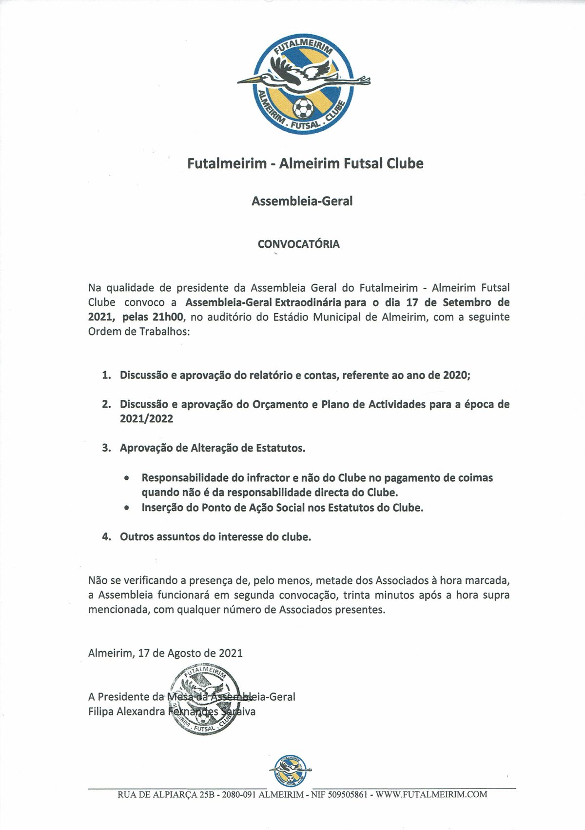 Assembleia Geral Extraordinária