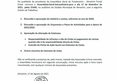 Assembleia Geral Extraordinária