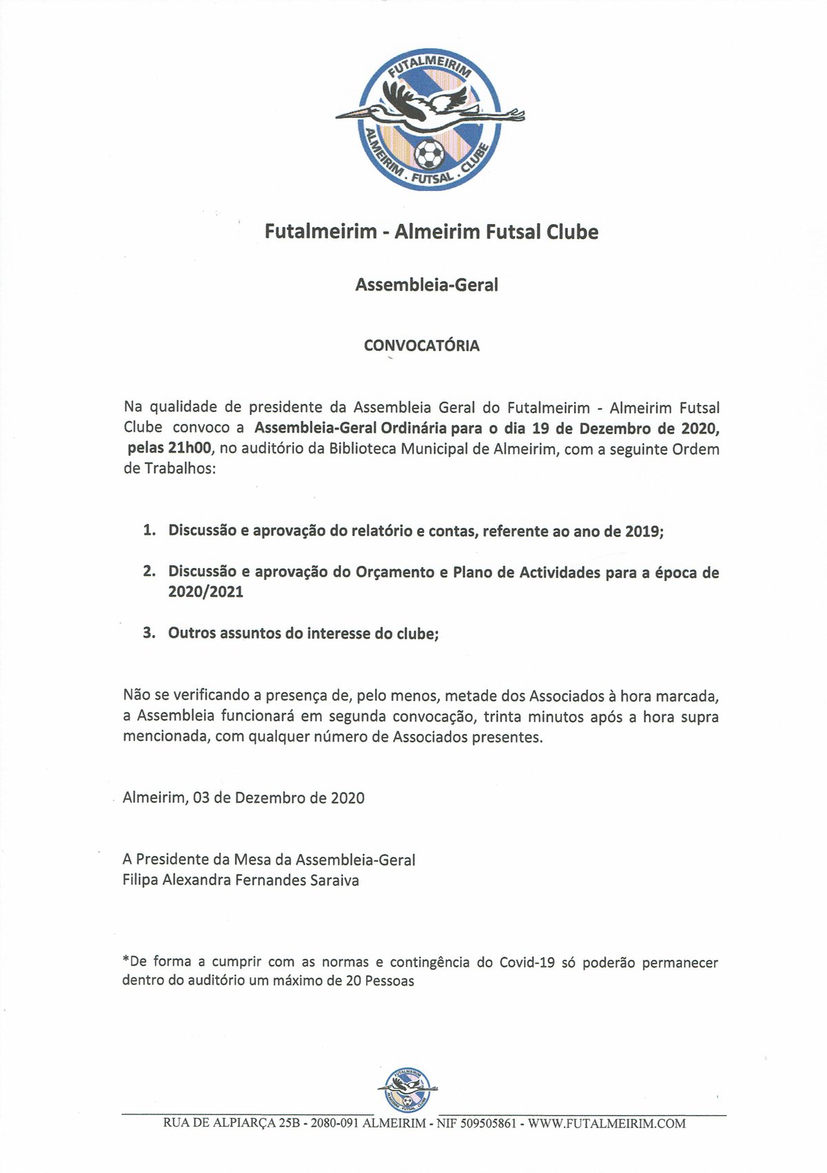 Convocatória Assembleia Geral