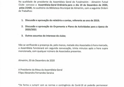 Convocatória Assembleia Geral