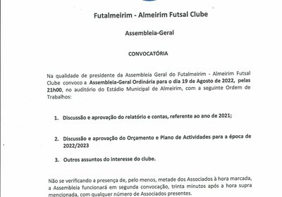 Convocatória Assembleia Geral
