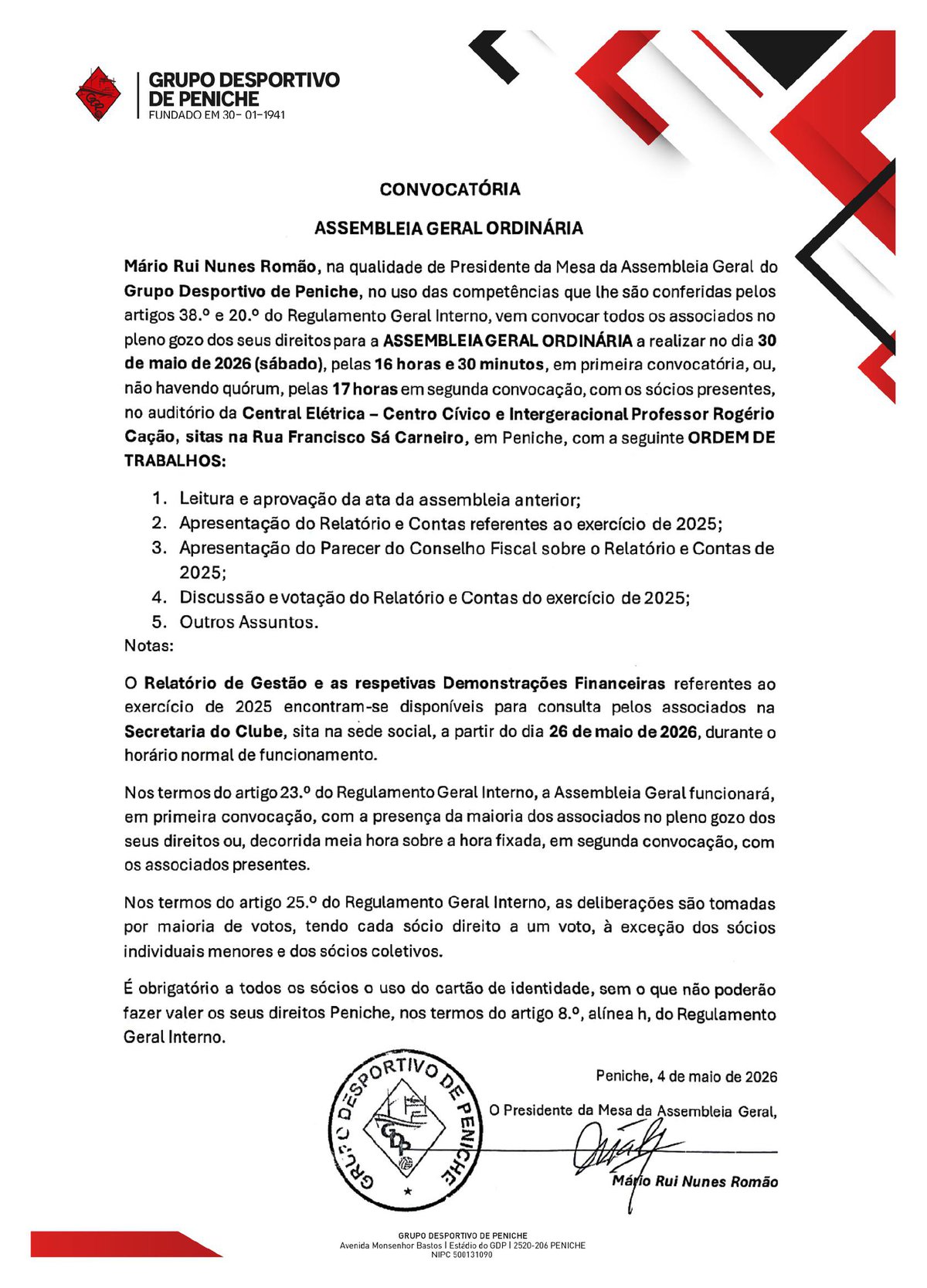 ASSEMBLEIA GERAL EXTRAORDINÁRIA