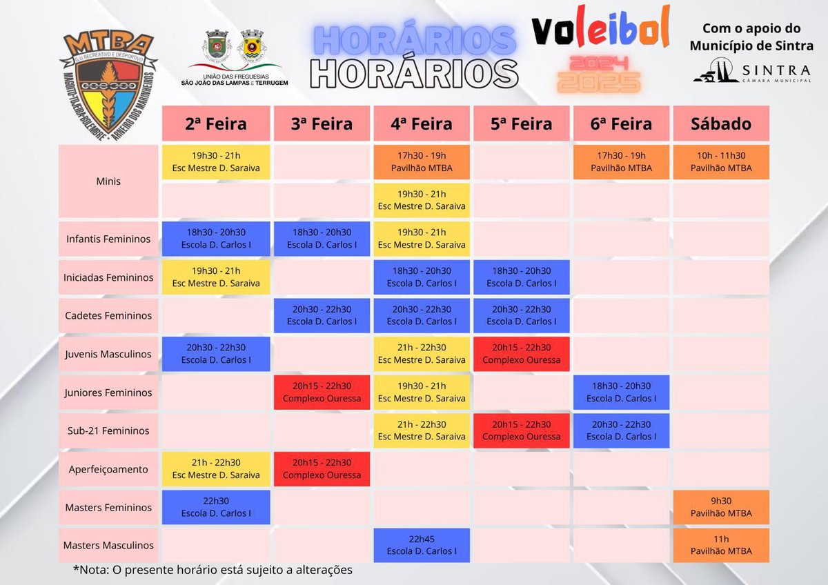 Voleibol - Treinos- Época 2024/2025