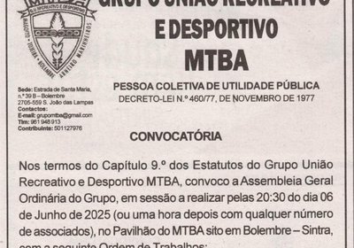 Assembleia Geral do MTBA . 06/06/2025