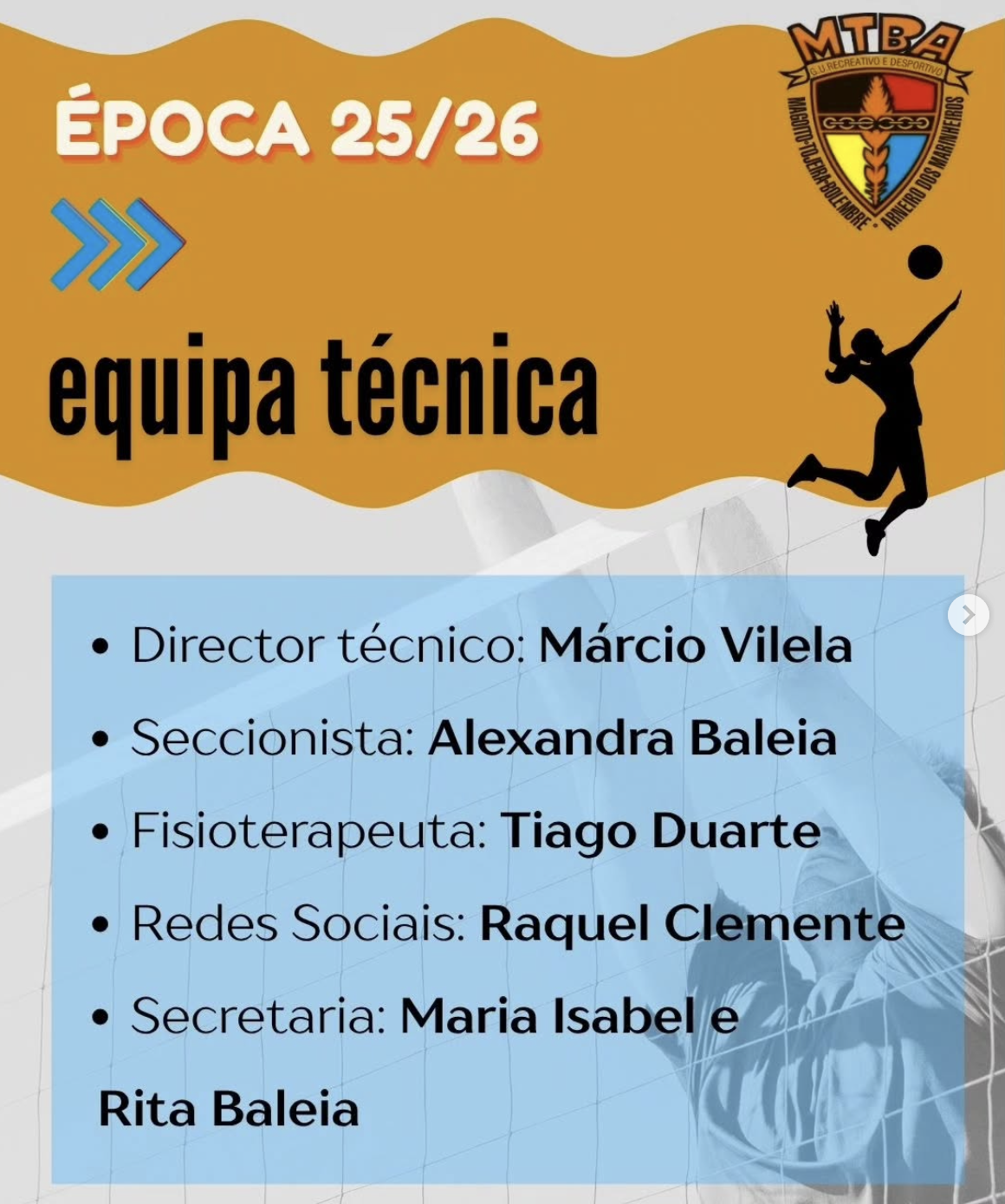 Voleibol no MTBA  - Vai começar a Época 2025 - 2026