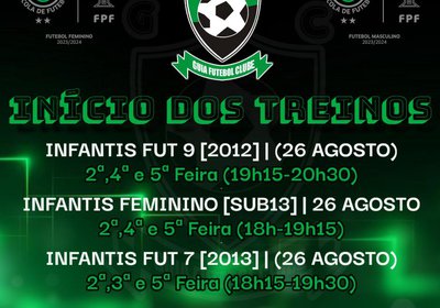 Início Treinos Futebol de Formação