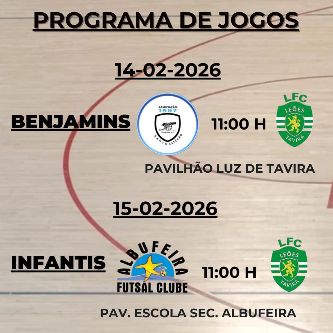📢 PROGRAMA DE JOGOS – FIM‑DE‑SEMANA