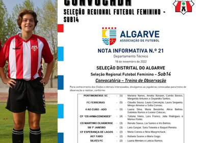 Seleção Regional de Futebol Feminino - Sub14, do Algarve