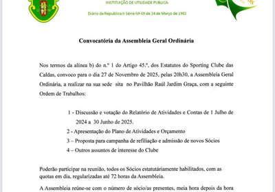 Convocação da Assembleia Geral Ordinária