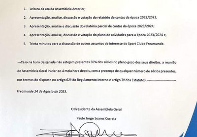 Convocatória para Assembleia Geral