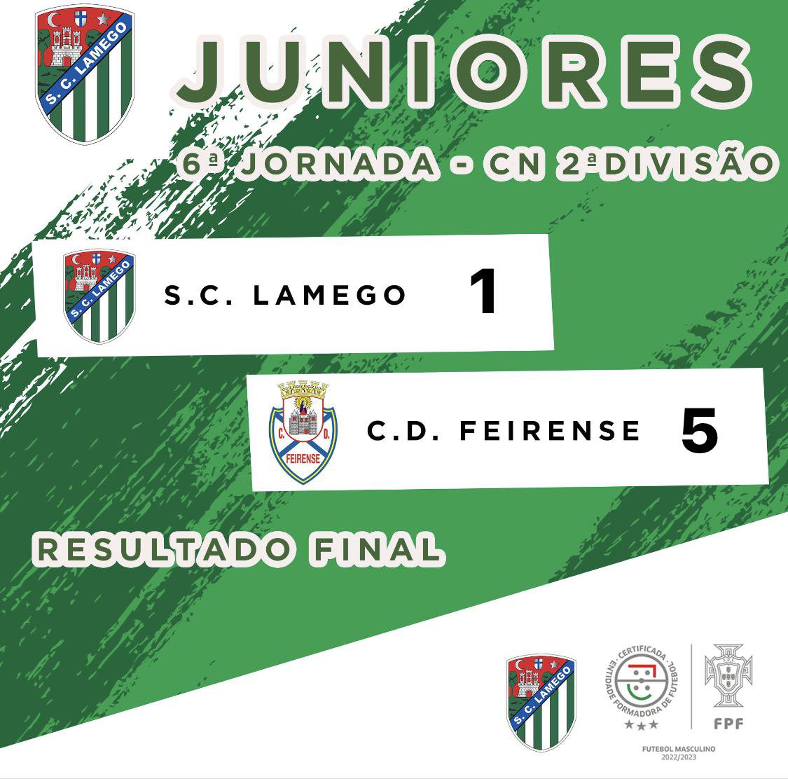🟢 SC Lamego - Juniores - 6 Jornada ⚪