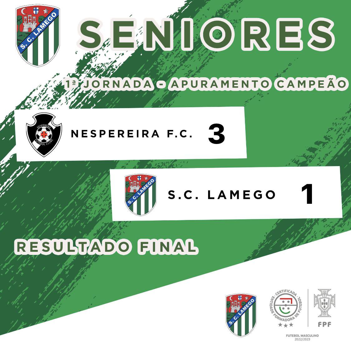🟢 SC Lamego - Seniores - 1 Jornada ⚪